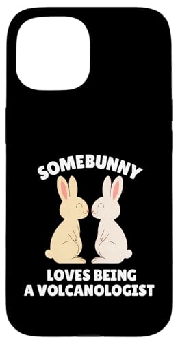 Somebunny Loves Being a Volcanologist キュートなイースターバニージョブ スマホケース iPhone 15 用