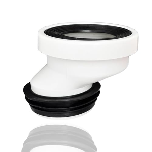 ieron Tubo de conexión de inodoro de 5 cm, boquilla de plástico excéntrica en ángulo rígido, drenaje, excéntrico recto, conexión de inodoro