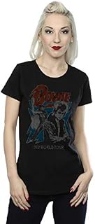 David Bowie Women's Tour 72 T-Shirt Small Black