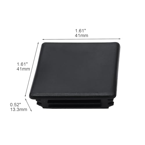 Image of 60 Pack 1-5 /8 inch x 1-5 /8 inch Strut Channel End Caps, Square Plug Cap Fittings for Protecting The Ends of Struts or Profiles, Black