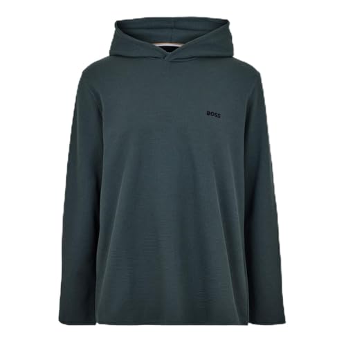 BOSS Waffle Hoody Mens Open Green 345 XL