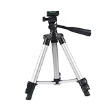 Kisangel Professionelles Kamera Stativ aus Aluminiumlegierung Verstellbares Outdoor Dreibein mit Tablet Halter für Reisen und Angeln Stabile Live Tablet Halterung Schwarz