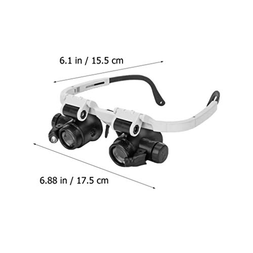 UKCOCO Lente de Aumento Com Luz de LED Lupa de Reparo Montada Na CabeÃ§a para Trabalho PrÃ³ximo Joal