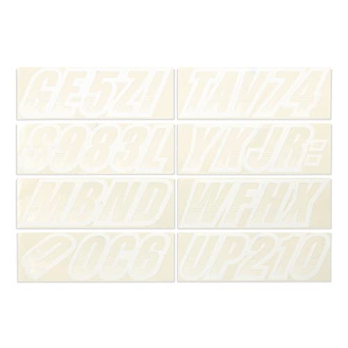 Image of STIFFIE Techtron Transparent /White 3 inch DOT Decal Kit Registration Numbers Vinyl Lettering Semi Truck Tractor Trailer Decals