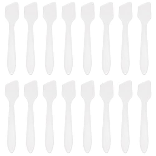 SumDirect Mini Spatulas 100 Pcs Face Spatula Cosmetic Spatula Frosted Clear Disposable Plastic Makeup Spatulas Mini