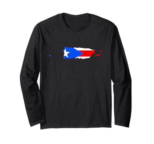 Puerto Rico Flag Map Manche Longue