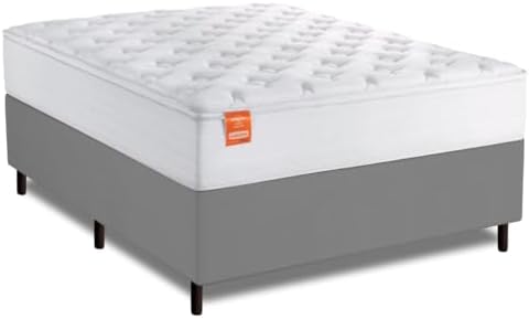 Cama Box Colchão Casal Molas Ensacadas Real 138x188x65cm Branco/C...