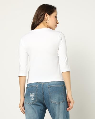 Image of Gap Women Solid Slim Fit Short Sleeves V-Neck Blouse
