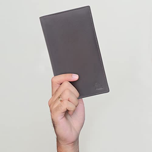Image of KARA Tan Unisex Genuine Leather Wallet | Suitable for Credit Debit Card with 16 Cards Slots Leather Wallet for Men & Women | Money Purse for Men | 1 Currency Compartment | Wallets for Men & Women