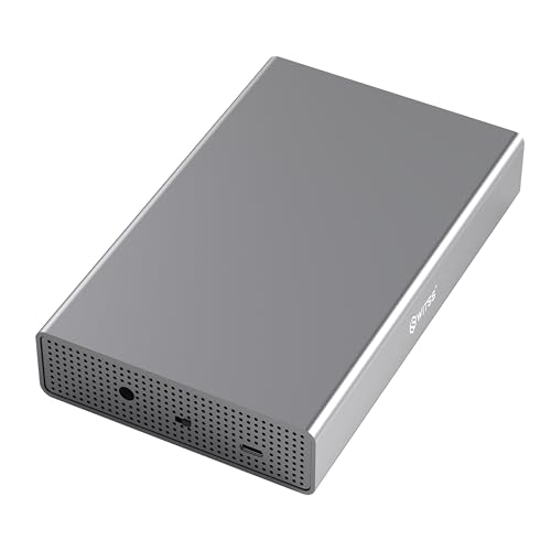 Switss - Caja Externa HDD/SSD de 3,5/2,5 Pulgadas, Lector de Tarjetas Micro-SD, USB 3.0 (Plata)
