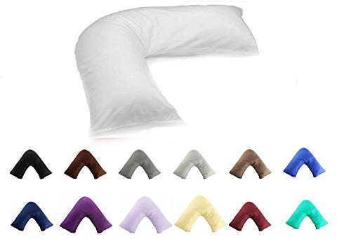 Haani V Shaped Pillow With Complimentry Free Pollycotton Removable Cover (WHITE) — image 1