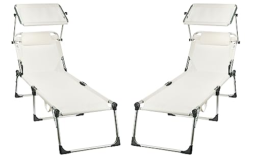 GOVITA - COPPIA LETTINO PRENDISOLE KAMP PIEGHEVOLE,lettino mare, Sdraio Pieghevole e Leggera, con...