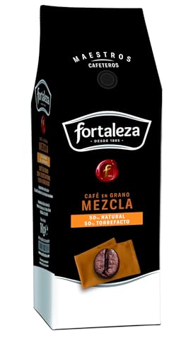 Café Fortaleza - Café en Grano Mezcla 50/50 con Matices de Vainilla y Caramelizados - 1 kg