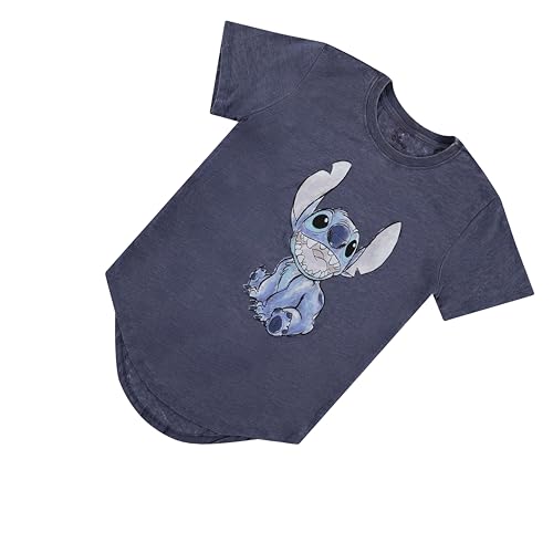 Image of Disney Lilo & Stitch Juniors Graphic T-Shirt - Stitch Tee for Women, Short Sleeve, Sizes XXS-3XL