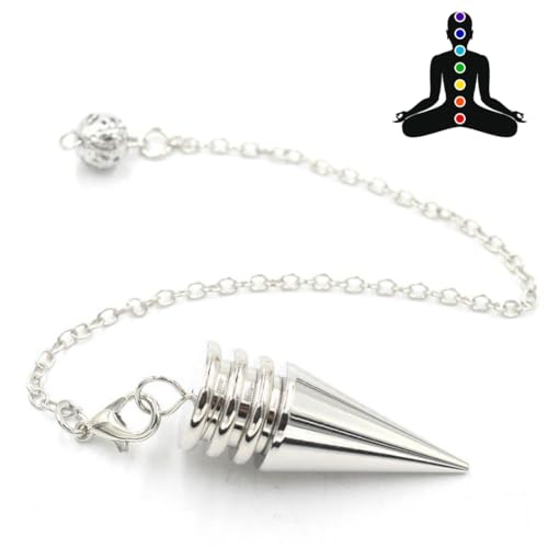 CJQRL Argent Pendule Divinatoire, Pendule De Thot, Pendule Égyptien, Pendule Radiesthesie, pour la radiesthésie, Pendule Chakra Reiki Divination Méditation(3)