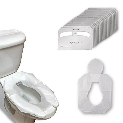 PSBM Toilet Seat Covers Liners, Half Pallet 125,000 Bulk Pack (500 Packs of 250) Flushable & Disposable Paper Sanitary Covers for Bathroom, White, Fits Half Fold Seat Cover Dispensers