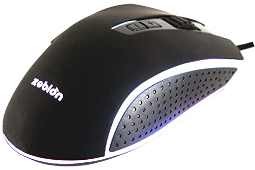 Image of Zebion Krypton Professional Gaming Mouse, with 7D Multi Color Gaming Features, 6 Responsive Buttons, Stunning Multicolor Glow, Adjustable Speed, Rugged Rubber Coating and 3 Years Warranty