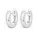 PAVOI 14K White Gold Plated 925 Sterling Silver Post Huggie Earring | Small Hoop Earrings For Women