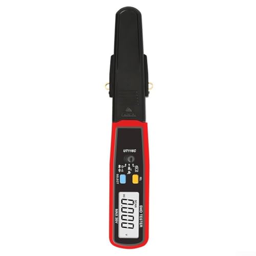 UT116C - Multímetro digital para componentes SMD con prueba de diodo, continuidad, resistencia y condensador, LCD giratorio, detección automática de componentes, 2 x AAA
