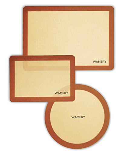 Tapete de Silicona para Hornear Juego de 3 Esteras Antiadherentes Grande, Mediana y Redonda Laminas de Silicona para hornos Resistentes al Calor Ideales para Reposteria y Pastelería sin Plástico BPA Cover