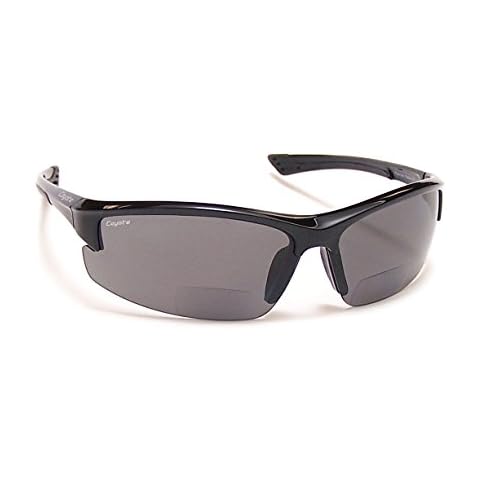 Coyote Eyewear BP-7 Polarized Reader Bifocal +2.50 Sunglasses, Black Cover