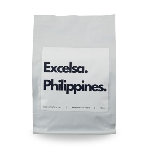 Excelsa Coffee – Philippines Medium Roast Whole Bean Coffee, 12 oz – Rare Excelsa Bean, Fruity & Tart, Naturally Lower Caffeine, Pesticide-Free
