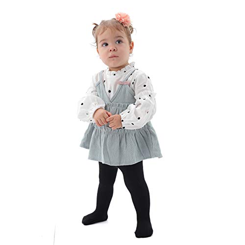 Image of EPEIUS Baby Girl Tights Cable Knit Cotton Seamless Footed Leggings 0-6Y