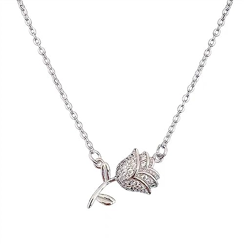 Collier en argent rose d'été, cadeau d'anniversaire pour amie