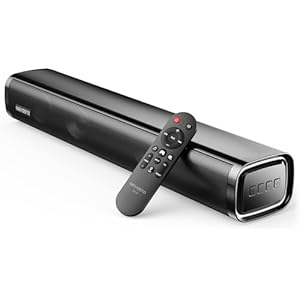 2.1 Channel Mini Soundbar for TV Devices with Integrated Subwoofer, All in One Small Soundbar, 60 W TV Speaker for PC/TV/Projector with USB Sound Card/Optical/AUX/BT5.4, Compatible PS5