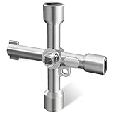 Hanpex 4 in 1 Meter Box Key Gas Key Utility Key, for mail box, elevator, electrical cupboard box, train door, water meter valve,(Silver)