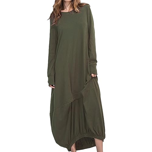 Robe maxi femme décontractée à col rond idéale pour le week-end