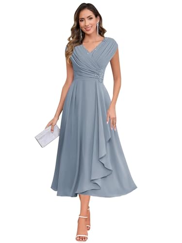 HYY Sparkly Floral Mother of The Bride Dresses 2025 Cap