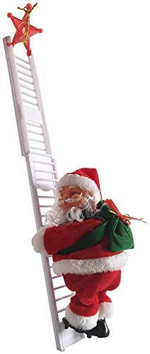 DankeSh Claus Climbing Ladder Electric Santa Climbing Rope Ladder Decoration,Xmas Party Home Door Wall Decoration