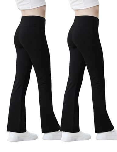 Girls Flare Leggings High Waisted Bell Bottoms Gym Active Bootcut Yoga Pants for Kids Teen