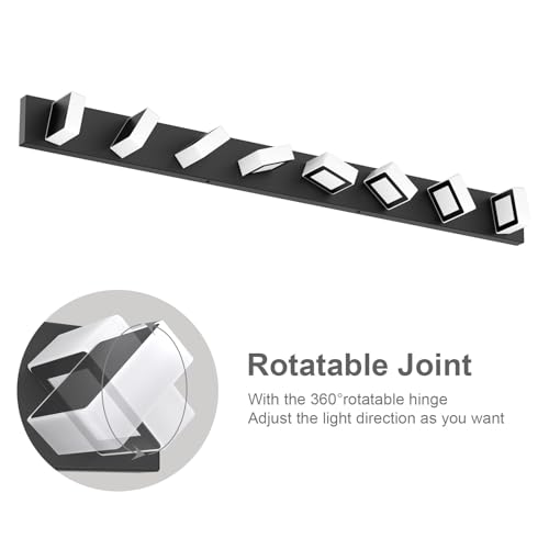 image for Ralbay 52inch Black Vanity Lights Fixtures 8 Lights LED Modern LED Acr