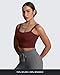 Aoxjox Women's Workout Sports Bras Fitness Yoga Crop Tank Twist Back Cami (Rum Raisin, Medium)