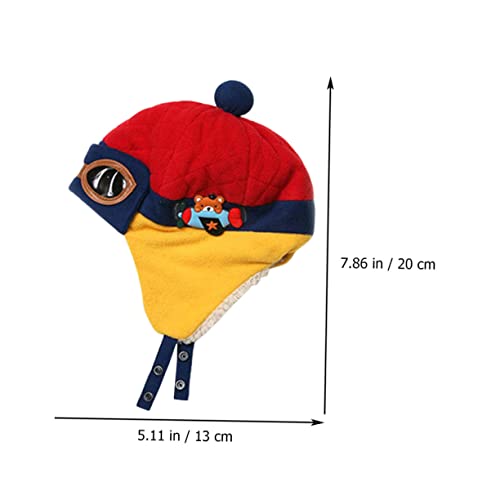 2Pcs Kids Pilot Hats Thickened Winter Warm Beanie Goggles for Boys and Girls Comfortable Cotton Children's Headwear for Outdoor Activities4