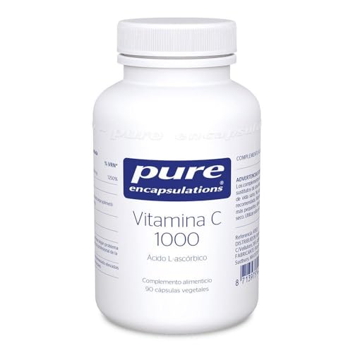 PURE ENCAPSULATIONS | Vitamina C 1000 | Ácido L-ascórbico | Fortalece el Sistema Inune | Apoya la Cicatrización, Salud Capilar, de la Piel y las Encías | 90 Cápsulas Vegetales