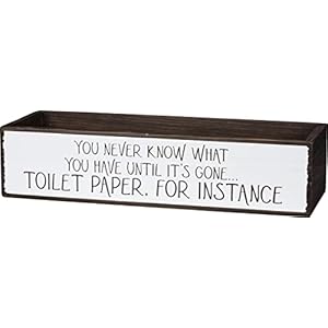 Primitives by kathy double sided bathroom storage toilet paper holder bin nice buttyou never know what you have until its gone  urban country home decor