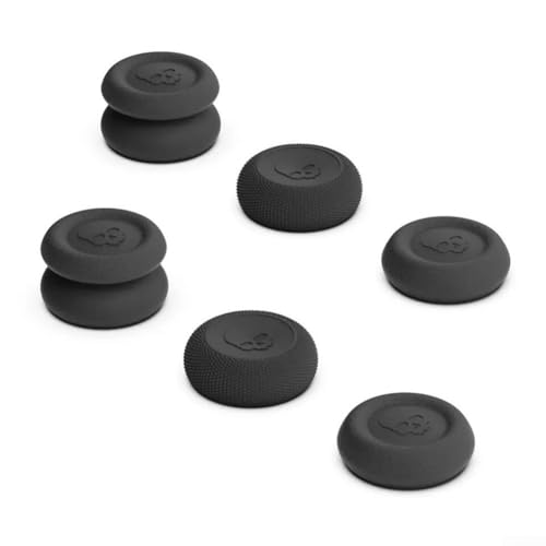 Anpassbare, rutschfeste Thumbstick-Griffe für Dampfdeck und ROG, 6-teiliges Silikon-Set für verbesserte Benutzererfahrung (schwarz)