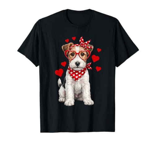 Fox Terrier Valentines Day Wirehaired Dog Lover Heart T-Shirt