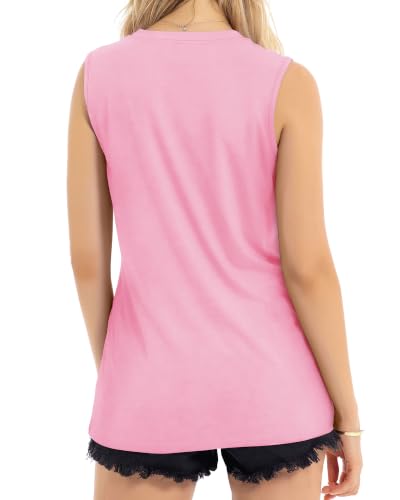 Image of Womens Tank Tops Summer Casual Sleeveless Top Loose Fit Basic Tunic Shirts