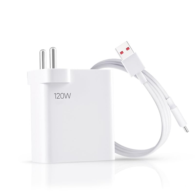 Image of MINLU 120W HyperCharge Adapter with USB Type-C Cable Compatible with Xiaomi 14, 14T, 13, 13T, 12, 12T, 12S Pro, Redmi K70, K60, K50, Poco F4 GT, Black Shark 4, 5
