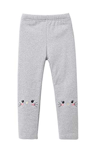 IRELIA Winter Girls Cotton Fleece Lined Leggings Pants Light Grey XXS - image 2