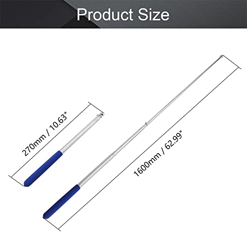 Image of Othmro 3Pcs Hollow Telescopic Teachers Pointer, Teaching Pointer Stick for Classroom, Metal Hand Retractable Pointer Extended Length 63 inch, Handheld Presenter Whiteboard Pointer (Blue)