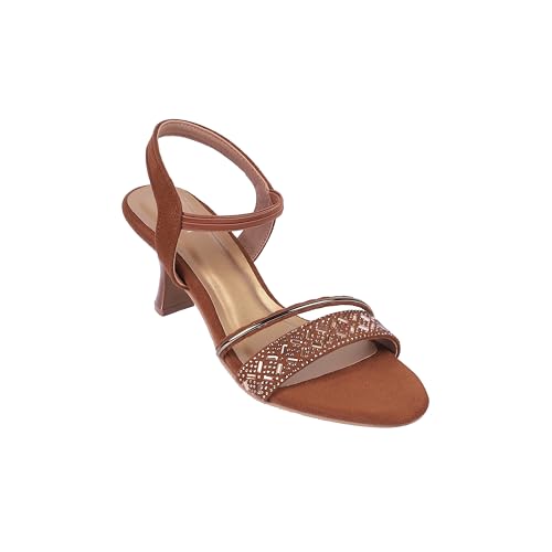 Image of Mochi Women Synthetic Leather Kitten Heel Sandal