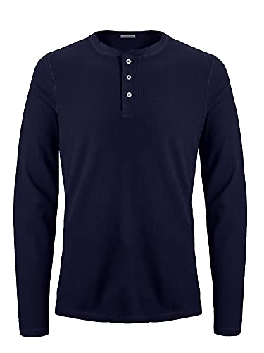 Image of LAZYCHUNKS Men's Full Sleeve Henley Neck Cotton Blend T-Shirt | Solid Regular Fit for Boys & Men | Soft Breathable Fabric | Casual Size S to 3XL