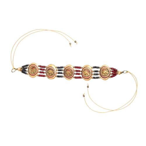 Image of AAKRITI ART CREATIONS Royal Empress Handcrafted Tribal Dhokra Necklace & Choker Collection | Artisan Ethnic Brass Jewelry with Oval & Square Designs, Amulet & Talisman Styles for Women