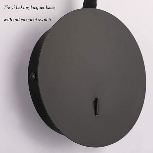 Lámpara de pared LED con interruptor USB luz de lectura interior ajustable negra 6