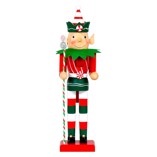 Genérico - Cascanueces de madera, 38 cm, adorno de madera coleccionable, para biblioteca, abrigo de chimenea, mesa, pieza maestra, decoración de interior y fiestas de Navidad